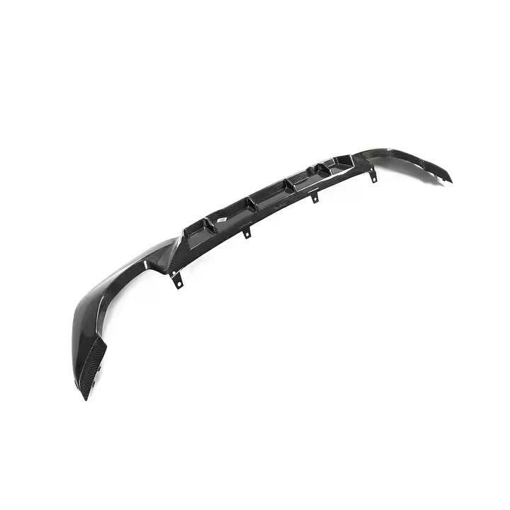 Carbon rear diffuser from above, with the mounting tabs (Euro Style V2) – BMW G20 3 Series