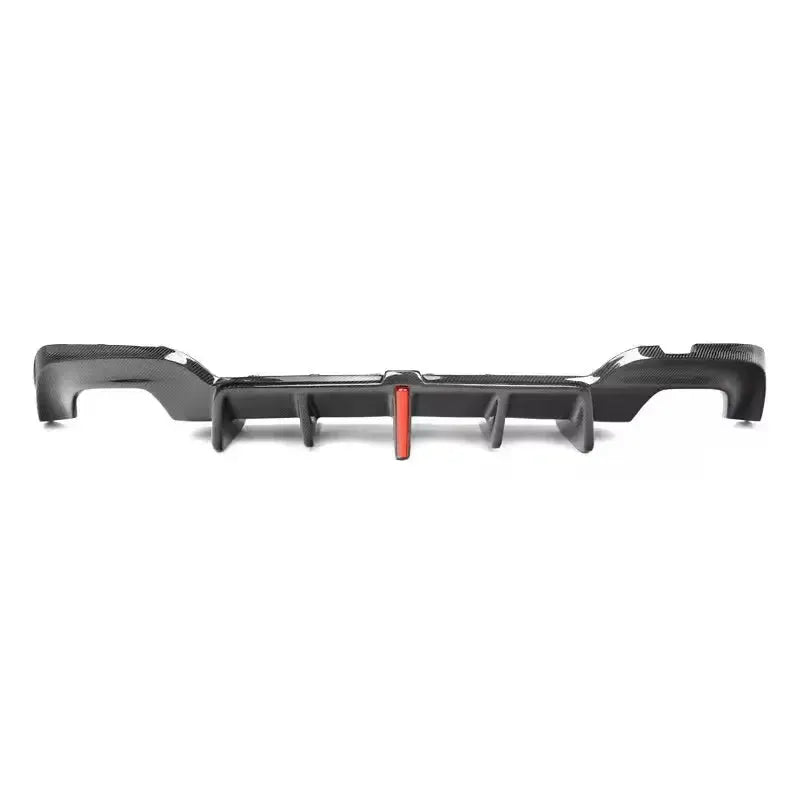 Carbon diffuser center piece with red brake light, against a white background (KB Style) – BMW G20 3 Series