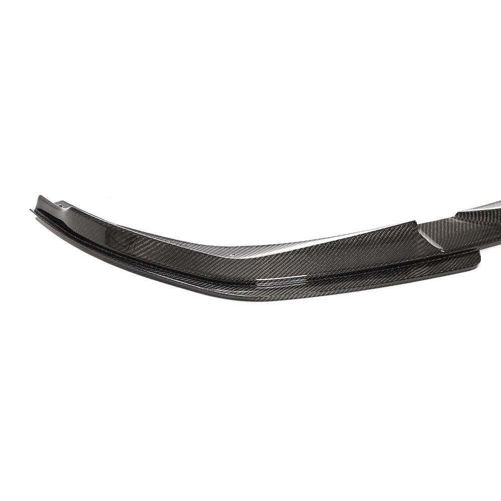 Side section of the carbon fiber front lip close-up, against a white background (3D Style) – BMW G20 3 Series