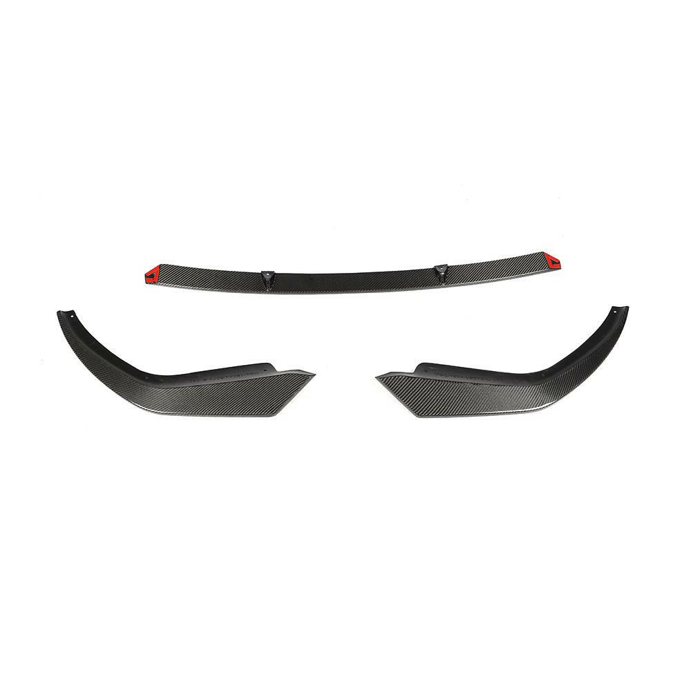 Three-piece carbon fiber front lip for pre-LCI, front view (Euro Style V2) – BMW G20 3 Series