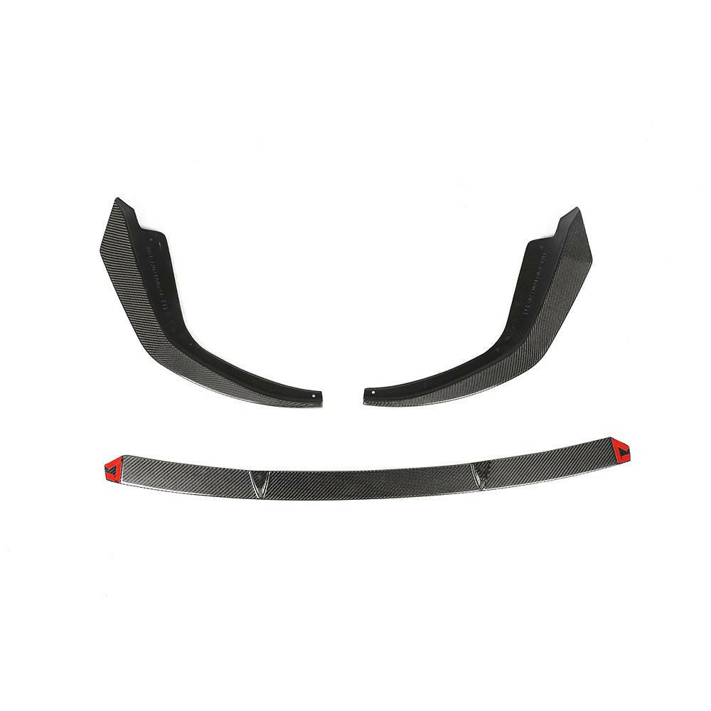 Three pieces of the carbon front lip, top view (Euro Style V2) – BMW G20 3 Series