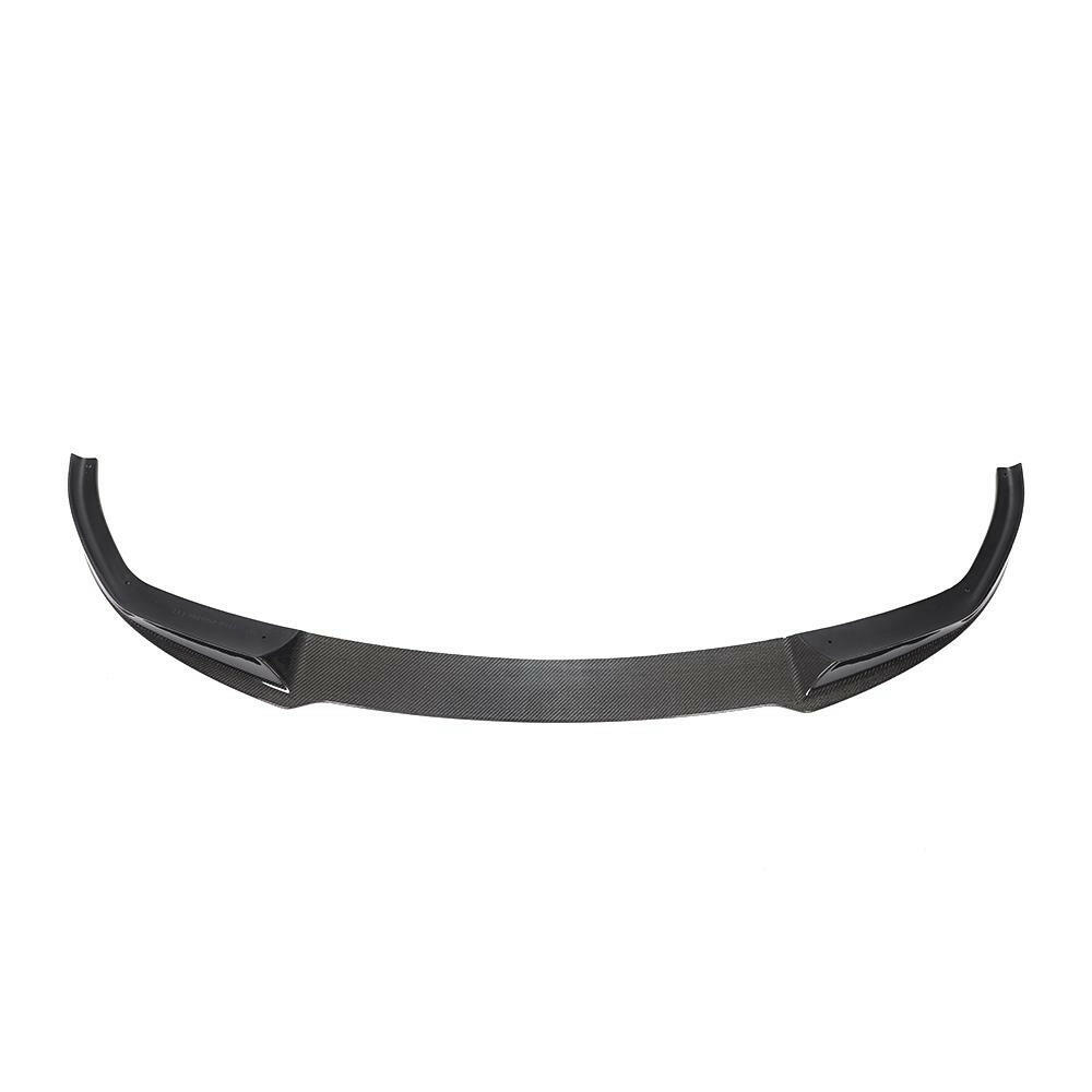 One-piece carbon front lip with end winglets, front view (Euro Style V3) – BMW G20 3 Series