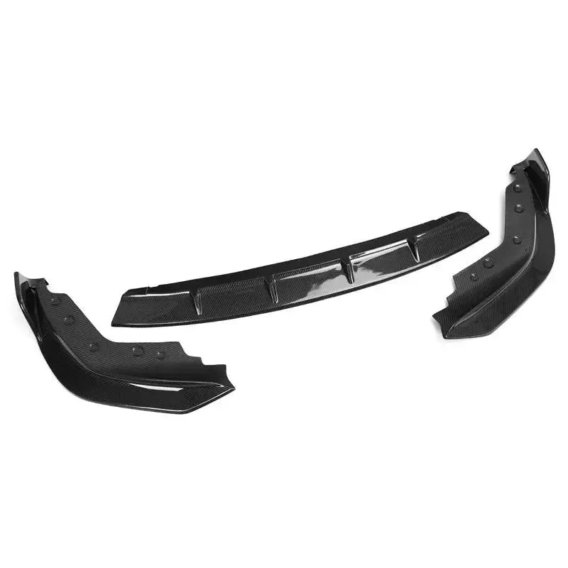 The 3 separate carbon pieces of the front lip from an angle (FD Style) – BMW G20 3 Series