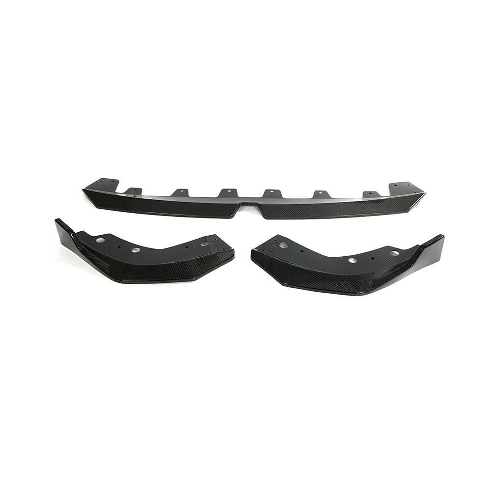 Three-piece carbon front lip for LCI: center section and two corner pieces (Performance Style) – BMW G20 3 Series