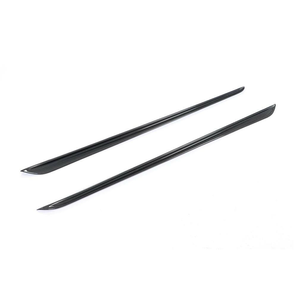 Carbon fiber side skirts, diagonal top view (MP Style) – BMW G20 3 Series