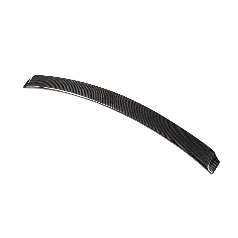 One-piece carbon fiber roof spoiler, angled top view – BMW G20 3 Series