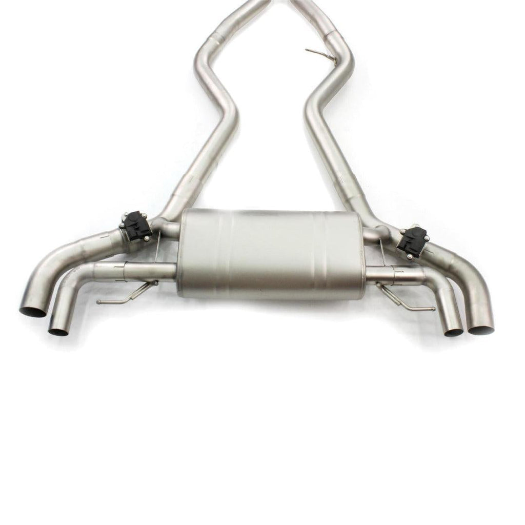 Gen2 catback hátsó dob két szeleppel hátulról, M340i B58 – BMW G20 M340i / 330i