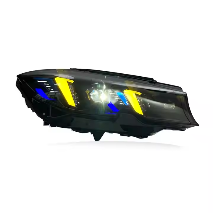LED headlight on its own, yellow DRL and blue light on (Snake Eyes Style) – BMW G20 3 Series