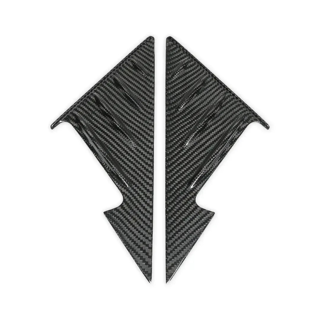 Carbon fiber A-pillar cover pair one above the other, top view – BMW G87 M2 / G42