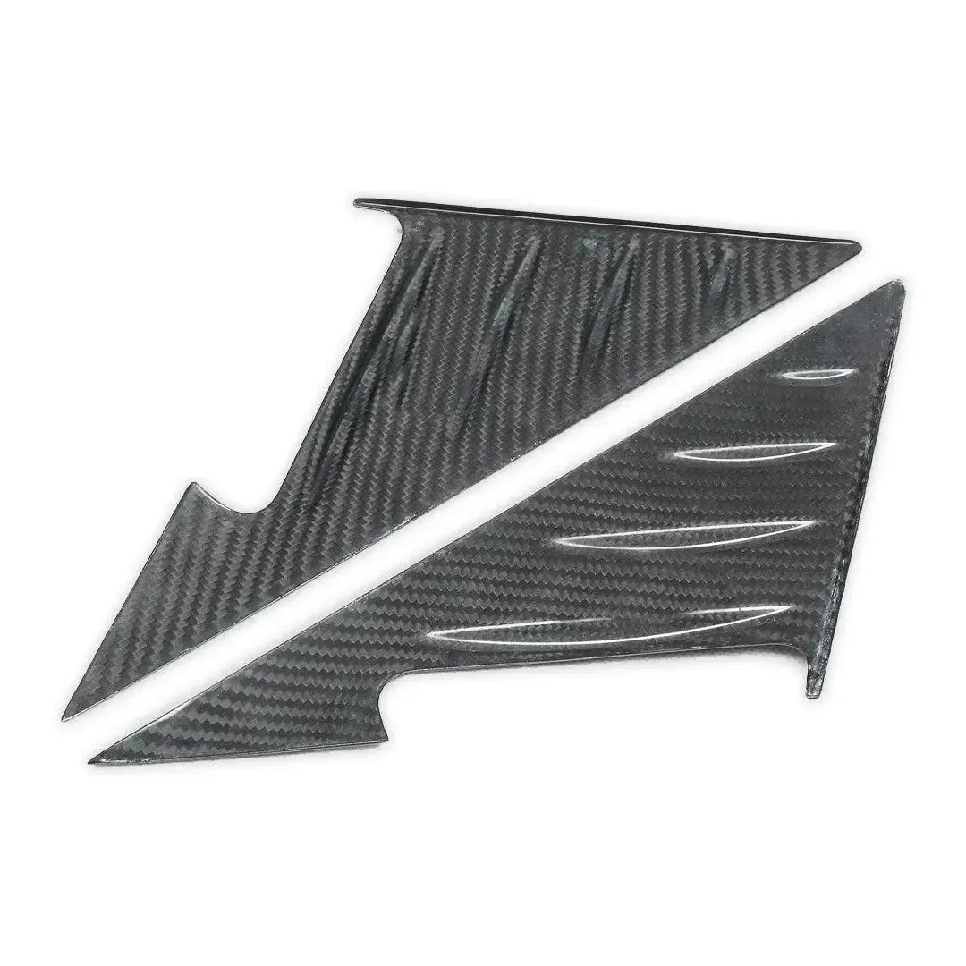 Carbon fiber A-pillar cover pair, low three-quarter view – BMW G87 M2 / G42
