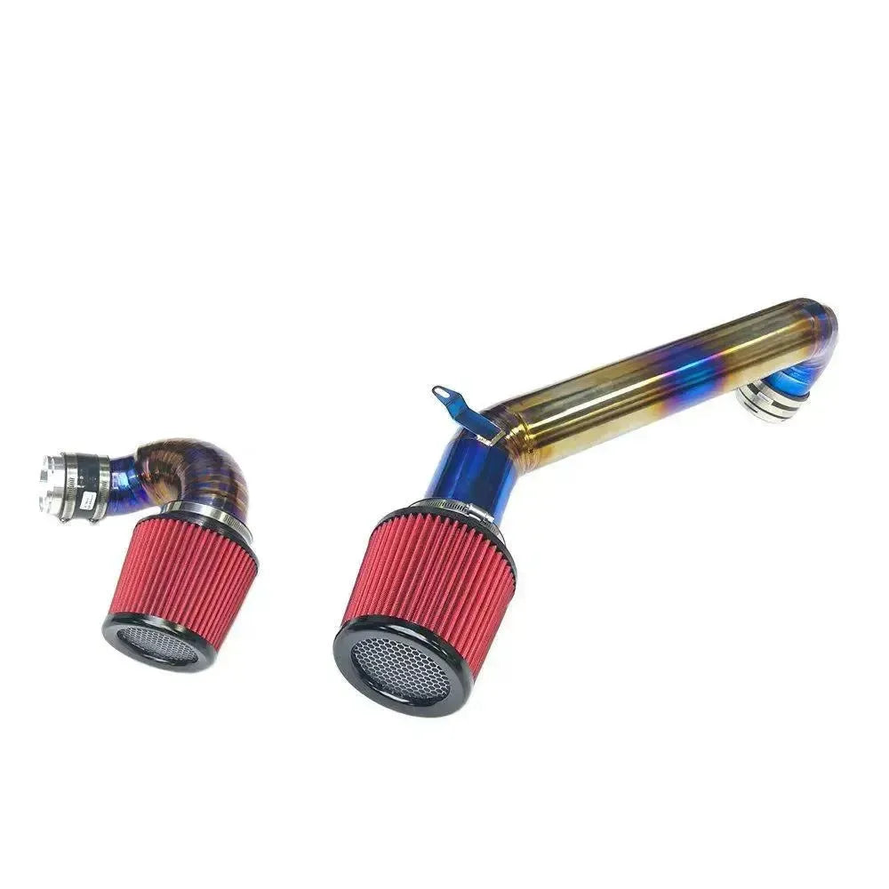 Titanium intake system with red filters, 2 pcs (Top mount) – BMW G87 M2 / G80 M3 / G82 M4