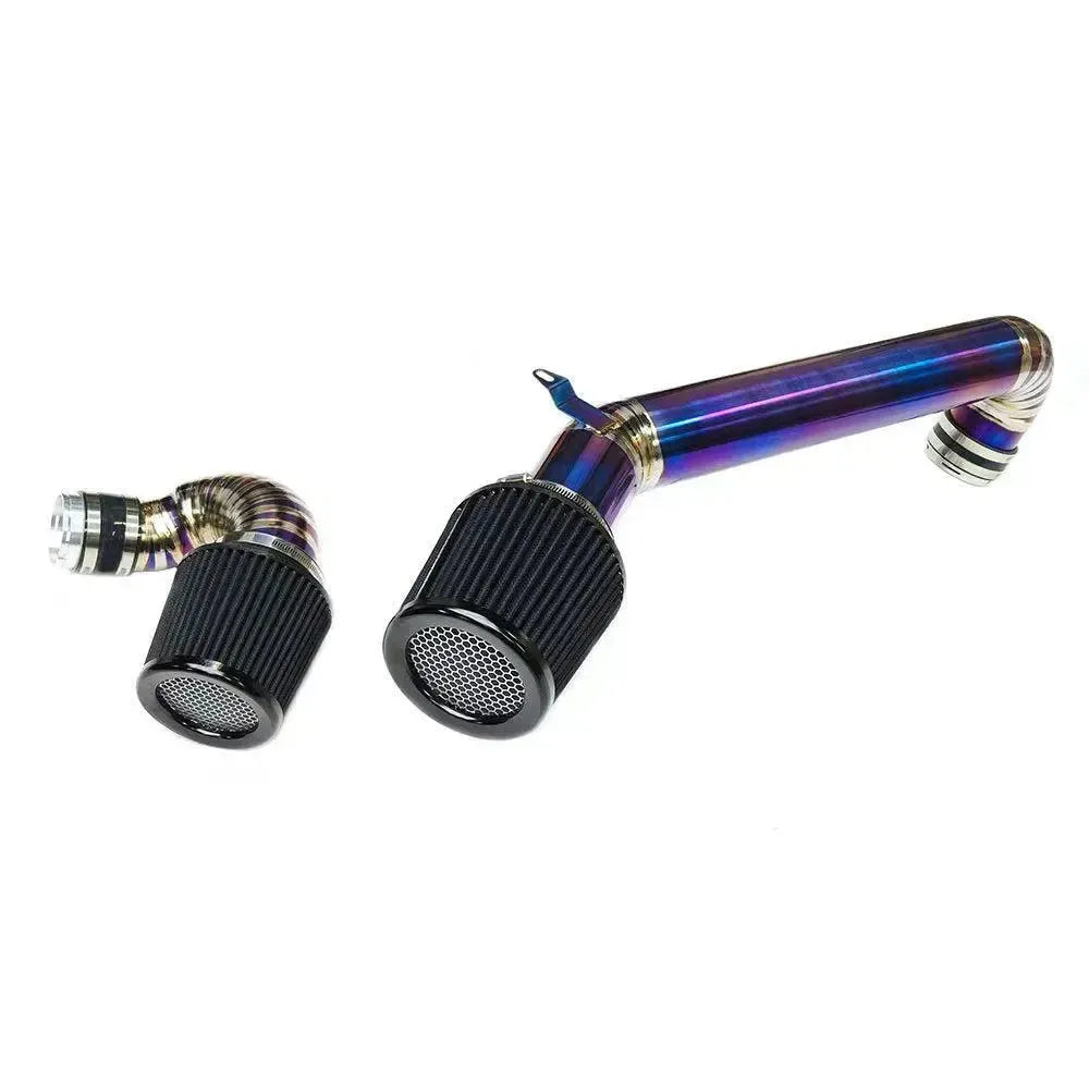 Titanium intake system with black filters, side view (Top mount) – BMW G87 M2 / G80 M3 / G82 M4