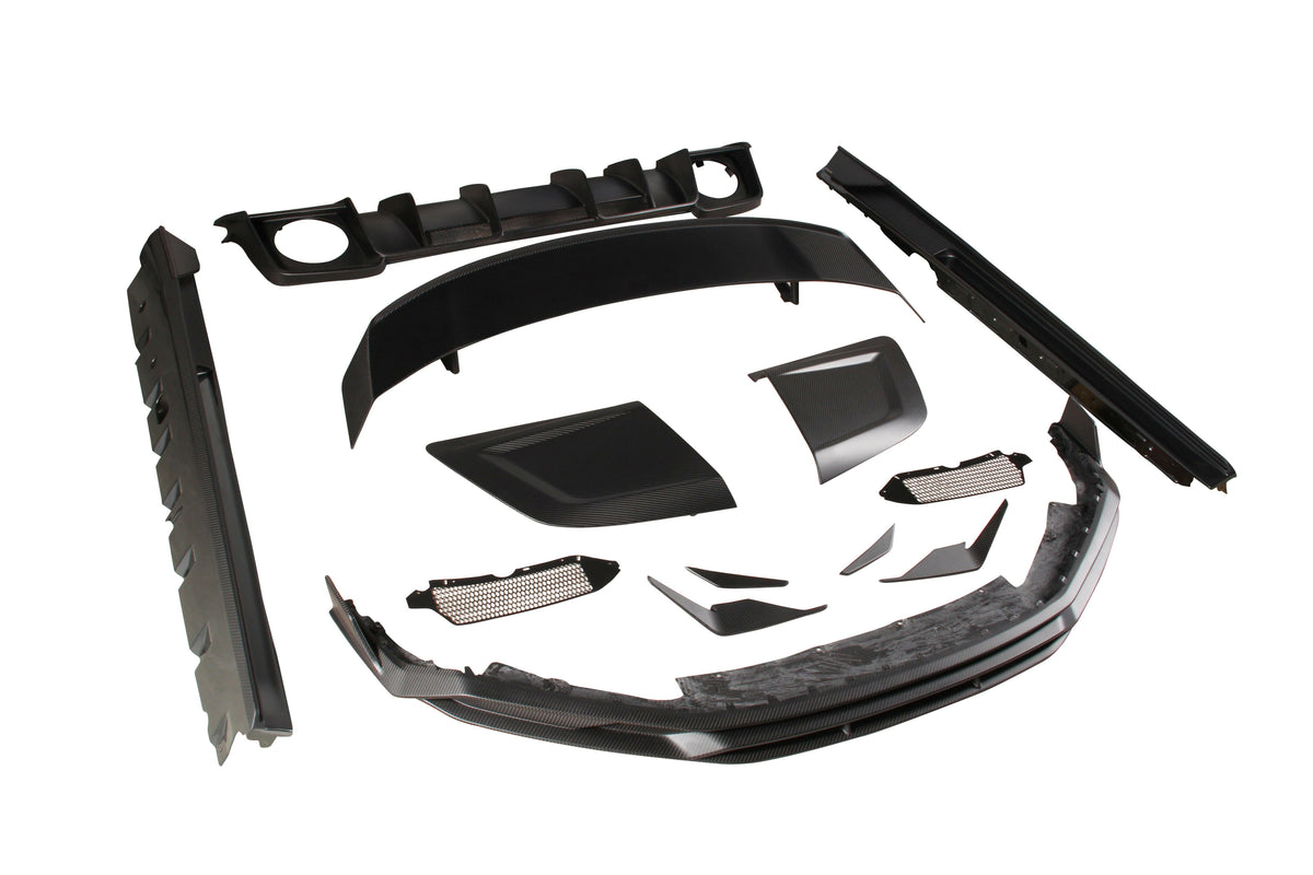Carbon body kit: koptató, 4 canard, szoknyák, side blade-ek, diffúzor, szárny (Paktechz Style) – Audi R8 4S Facelift