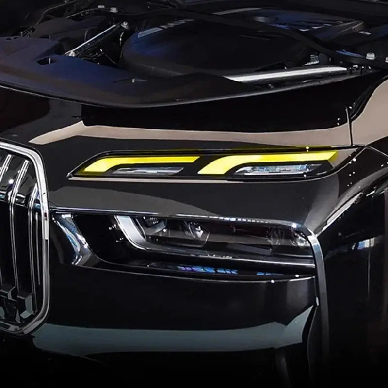 Black luxury bmw m3 kipufogó drl csl lámpa modul sárga led nappali menetjelző és króm díszítőelemekkel