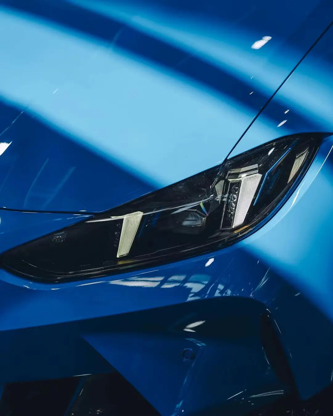 Vibráló kék első fényszóró bmw g80 g81 m3 és g82 g83 m4 modellekhez carbon fiber és kipufogó rendszer kompatibilis