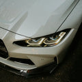 Első fényszóró pár bmw m3 kipufogó kompatibilis fehér sportautó karbon szálas kipufogó rendszerrel