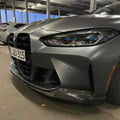 Szürke matt carbon fiber első koptató front lip bmw g80 g81 m3 és g82 g83 m4 kipufogó rendszerhez