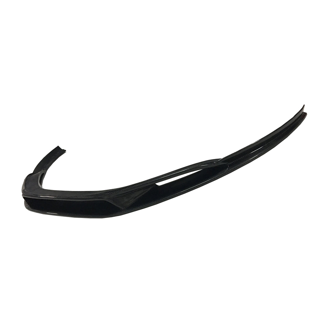 One-piece wraparound carbon fiber front lip with center opening, 3/4 view (Wrap Style) – Audi R8 Type 42