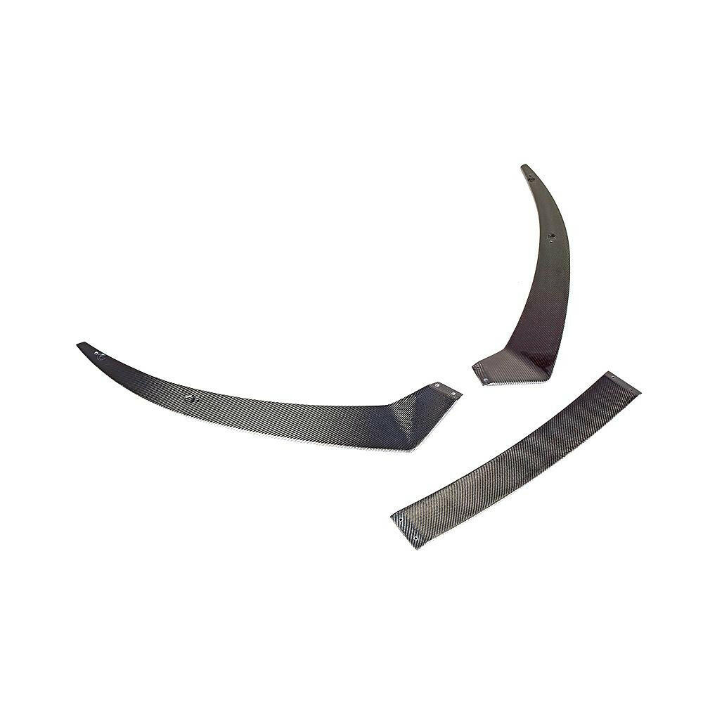 Flat 3-piece carbon fiber front splitter, 3/4 view (Euro V1 Style) – Audi R8 4S (2015–2018)