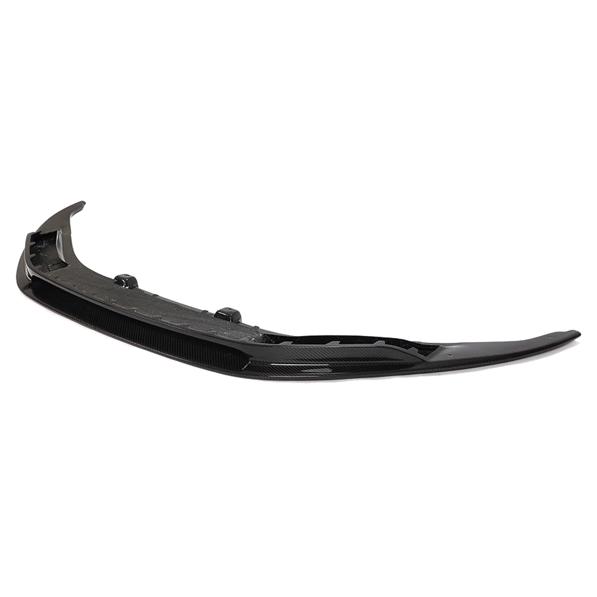 Egy darabos carbon fiber első splitter elülső nyílással, 3/4 nézetben (VRS Style) – Audi R8 4S (2015–2018)