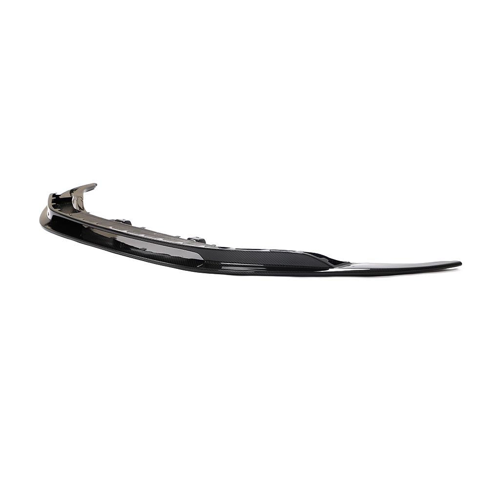 One-piece carbon front lip at an angle, 3/4 view, on a white background (VRS Style) – Audi R8 4S (2015–2018)