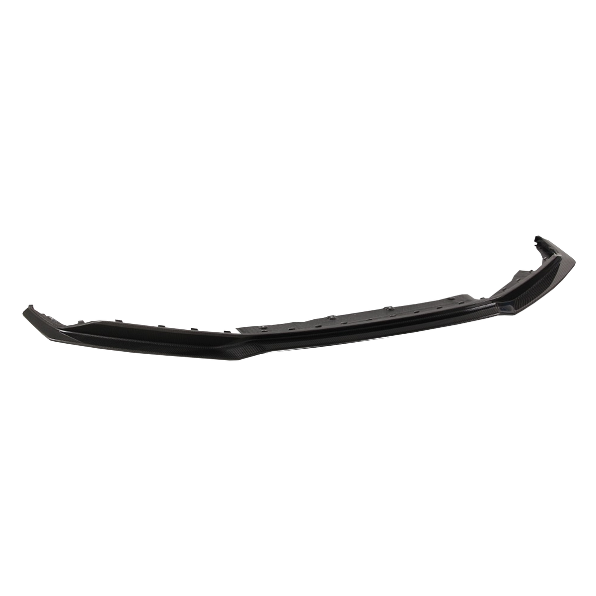 Carbon fiber első splitter 3/4 nézetben, fehér háttér előtt (GT Style) – Audi R8 4S Facelift