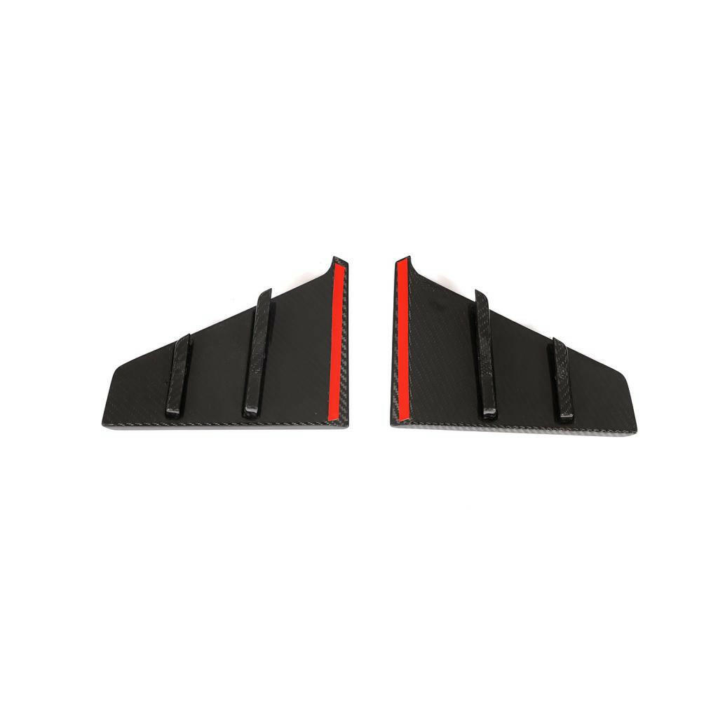 Két háromszög alakú carbon kiegészítő, egyenként 3 bordával, piros szalaggal (Euro V2 Style) – Audi RS6 C8 / RS7 C8