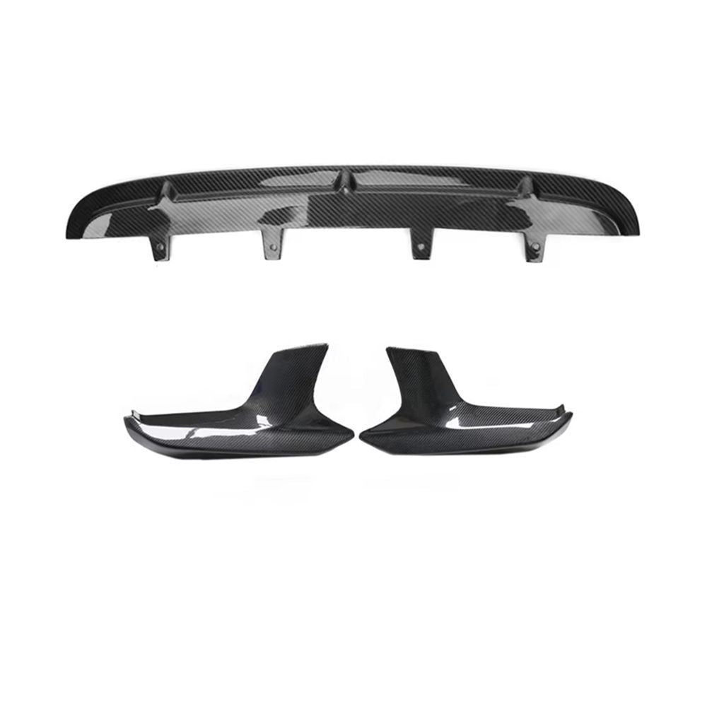Pre-LCI carbon front lip in 3 parts: center piece and two ribbed corner pieces (MP Style) – BMW F90 M5
