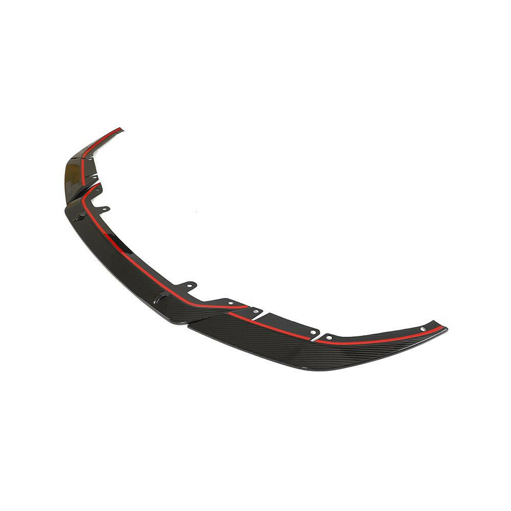 Three-piece carbon fiber front lip, angled top view (ST Style) – BMW F90 M5