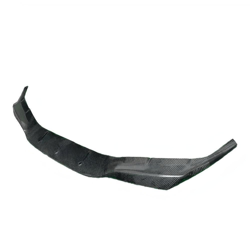 One-piece carbon fiber front lip from the front and above, three-quarter view (Wrap Style) – BMW F90 M5