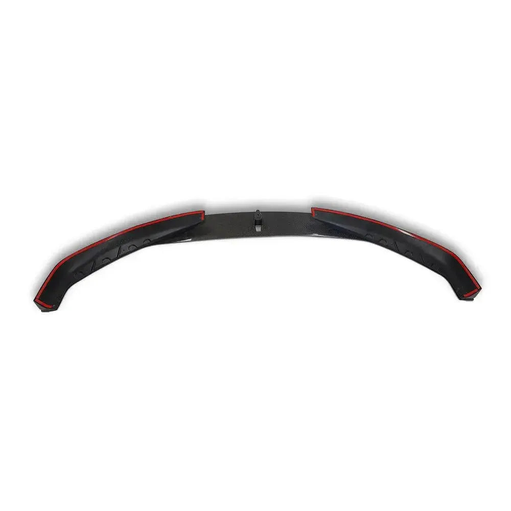 Carbon front lip from behind and above, with red edging (AC Style) – BMW G30 5 Series