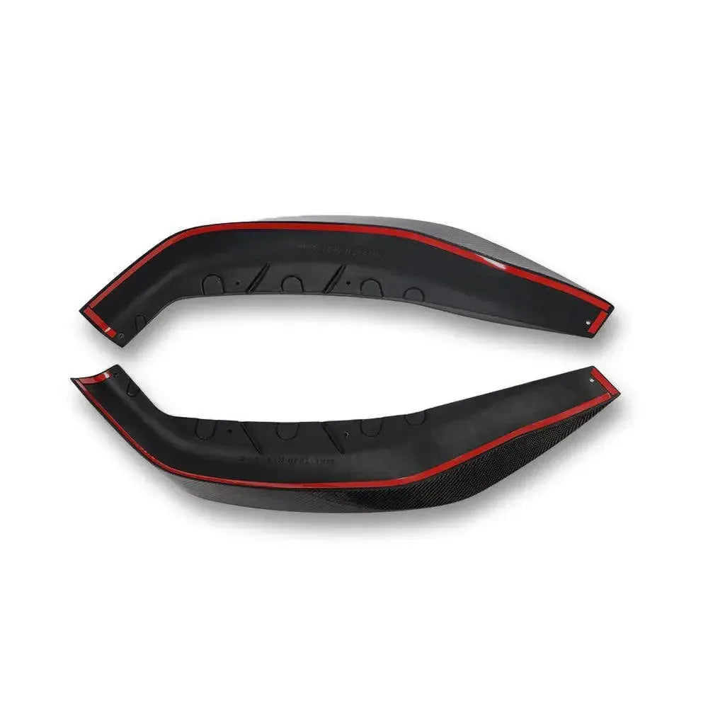 Two carbon front lip side pieces with red pinstripe (AC Style) – BMW G30 5 Series