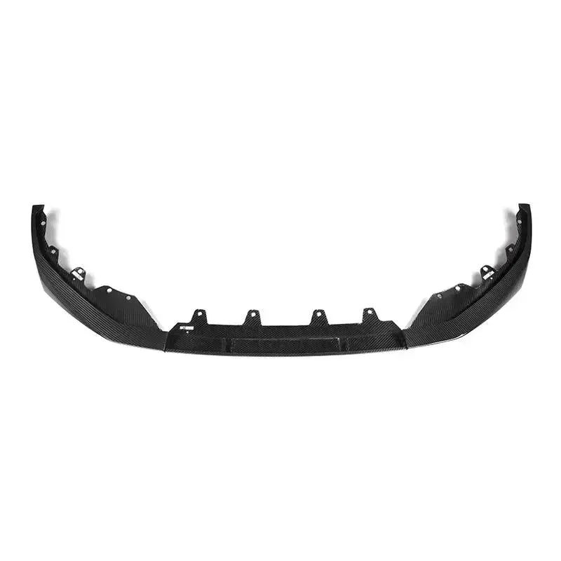 Assembled carbon front lip, front view, on a white background (MP Style) – BMW G30 5 Series