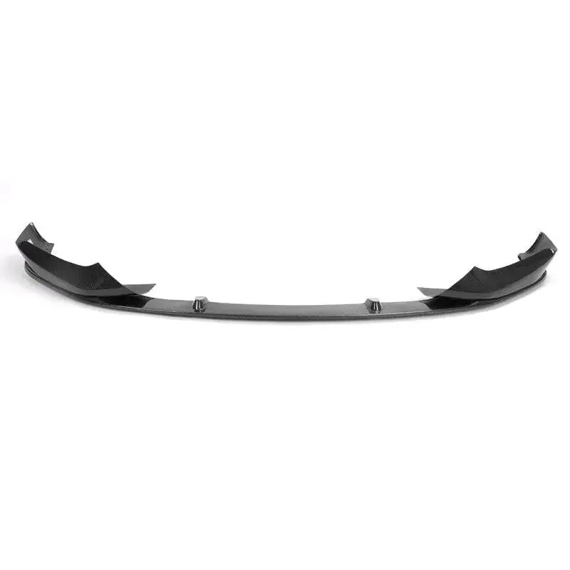Assembled carbon front lip straight head-on, on a white background (MP Style) – BMW G30 5 Series