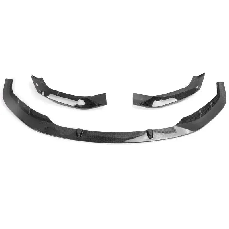 3 separate pieces of the carbon front lip, front view (MP Style) – BMW G30 5 Series
