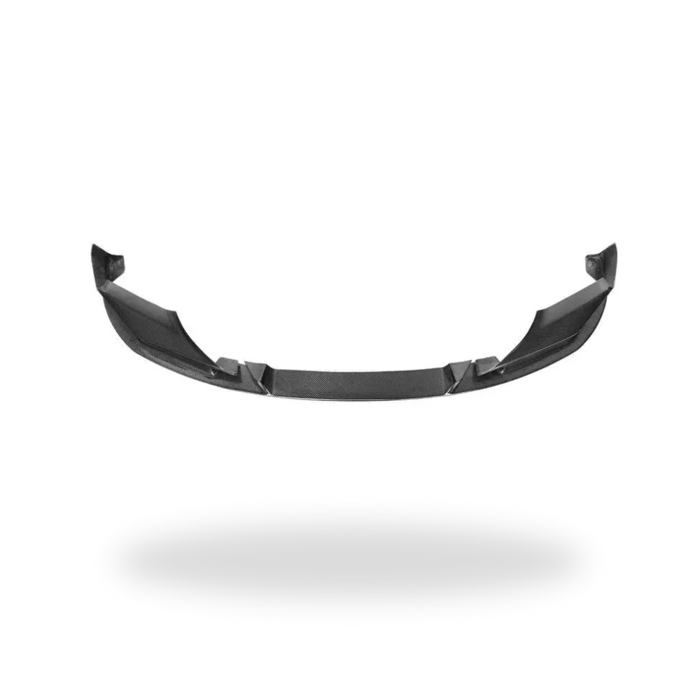 Wraparound carbon fiber front lip straight head-on, on a white background (MP Style V2) – BMW F90 M5