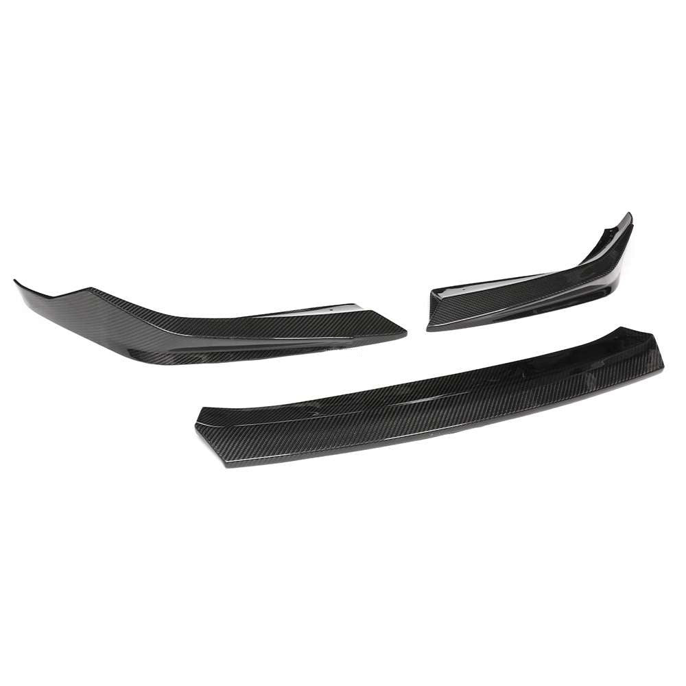 Three-piece carbon front lip, angled top view (PM V1 Style) – BMW F90 M5
