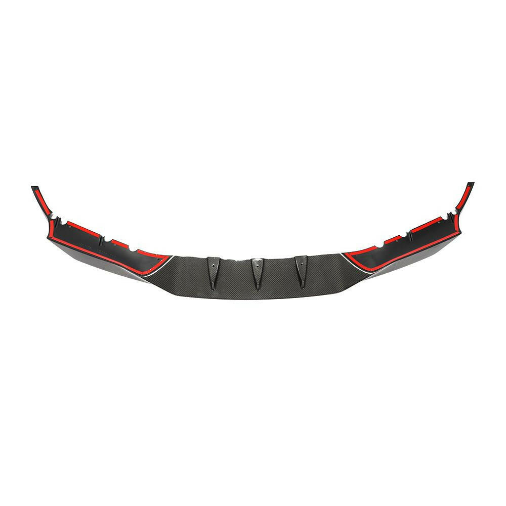 Carbon front lip from above, with red tape and three center ribs (RKP Style) – BMW F90 M5