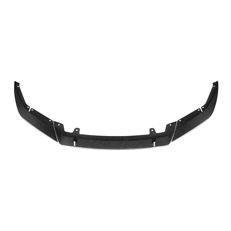 Three-piece carbon front lip assembled, front view (Signature Style) – BMW F90 M5
