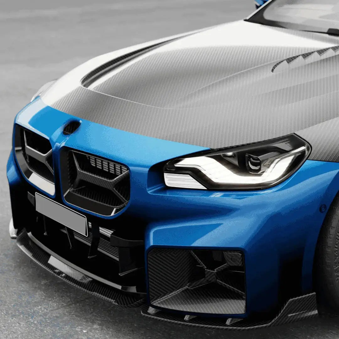 Kék bmw m2 carbon fiber első lökhárító vesék a bmw m3 kipufogó és kipufogó rendszer kiegészítőjéhez