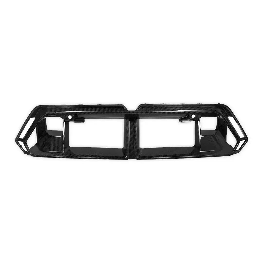 Carbon fiber front bumper center intake frame, front view (OEM Style) – BMW G90 M5