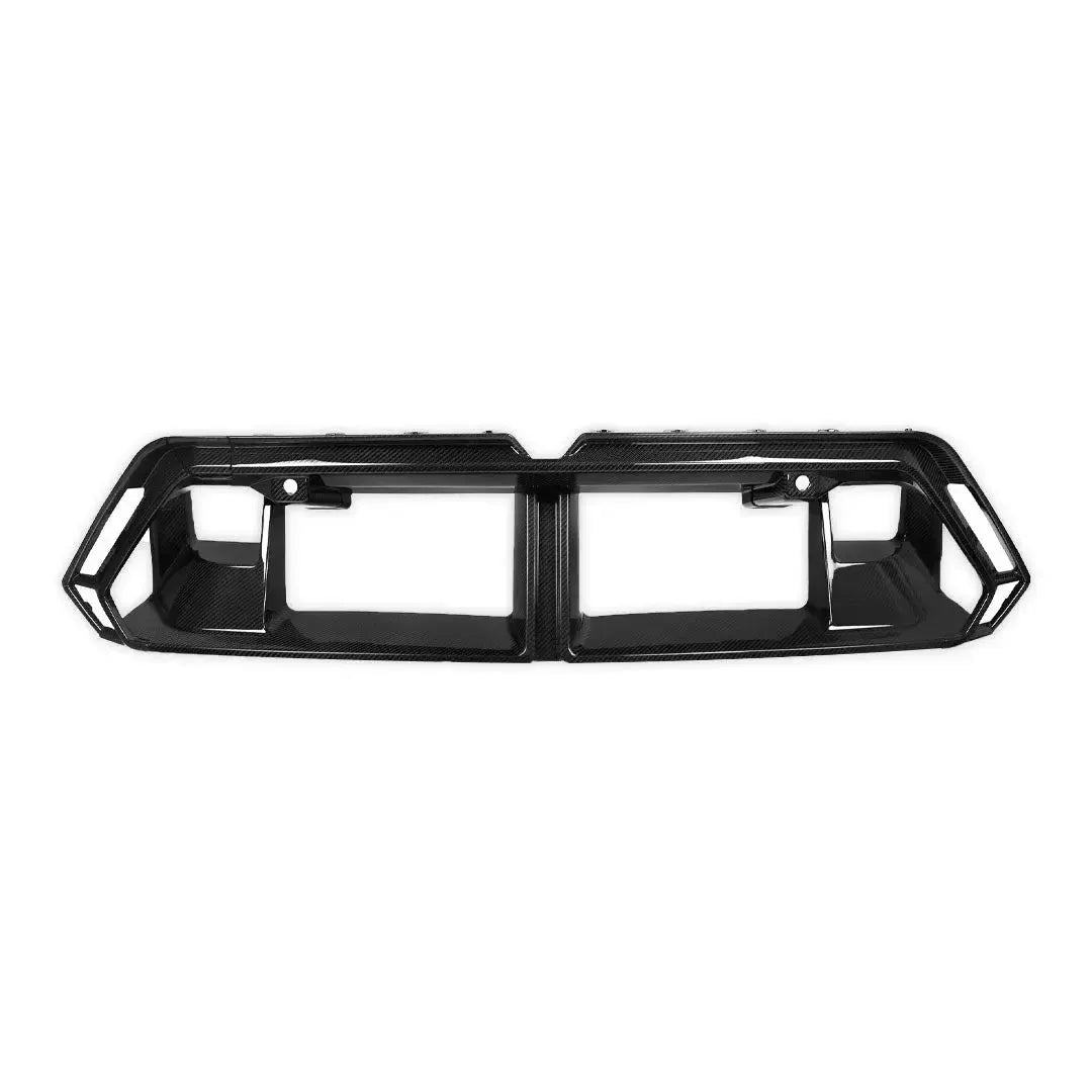 Carbon fiber front bumper center intake frame, front view (OEM Style) – BMW G90 M5
