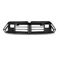 Ribbed carbon fiber center bumper trim with horizontal slats, front view (SQ Style) – BMW G90 M5