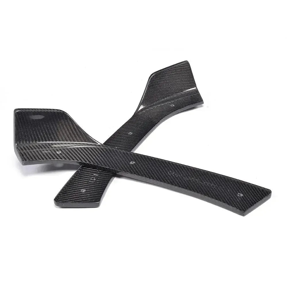 Lapos carbon sarok splitter pár M Sport lökhárítóhoz, felülnézet a rögzítőfuratokkal – BMW F30 3-as sorozat