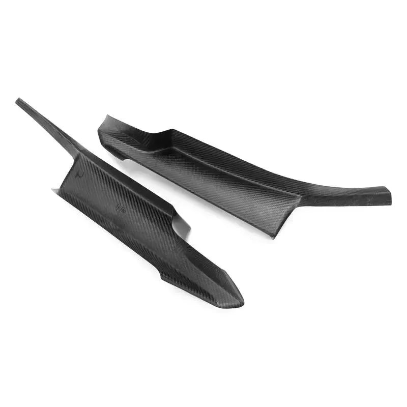 Két carbon első sarok splitter hátulról-felülről fotózva (MP Style) – BMW F30 3-as sorozat