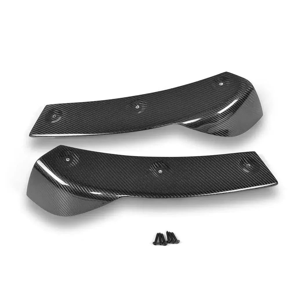 Két carbon sarok splitter csavarokkal az első lökhárító aljára (MP Style) – BMW F32 4-es sorozat