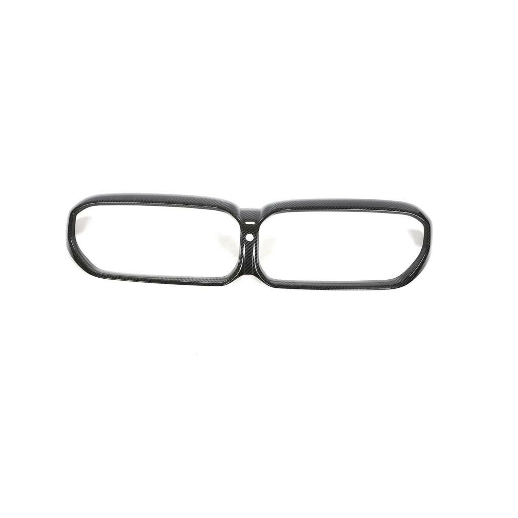 LCI carbon kidney grille cover (overlay frame), front view, on a white background – BMW F90 M5 and G30 5 Series