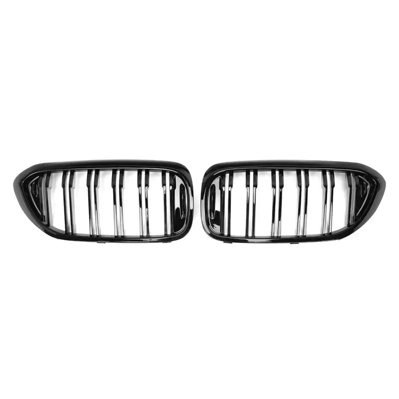 Pre-LCI kidney grille pair with gloss black frame and double slats – BMW F90 M5 and G30 5 Series