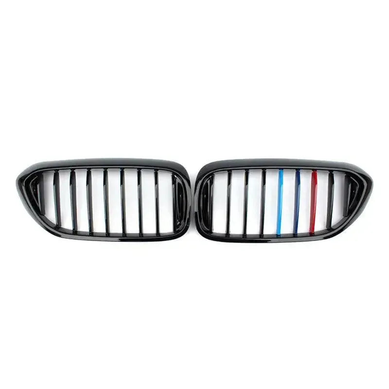 Pre-LCI gloss black single-slat kidney grilles with M color stripe – BMW F90 M5 and G30 5 Series