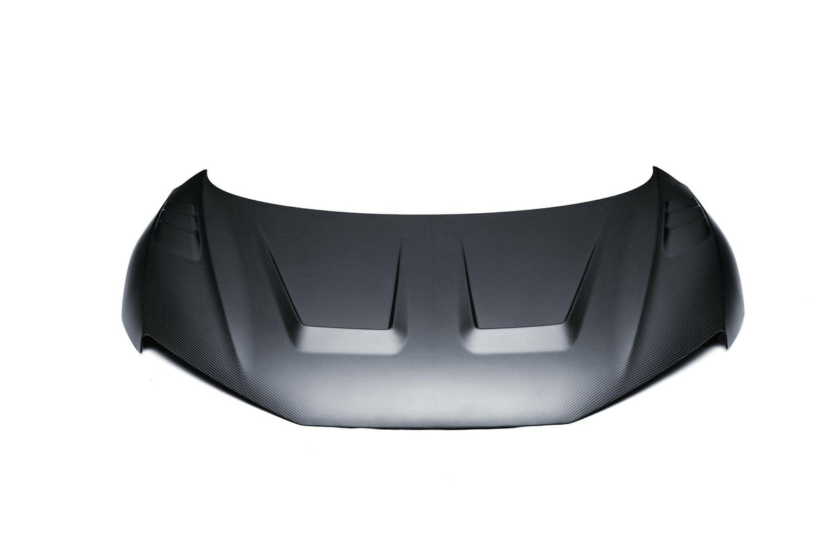 Carbon géptető alacsony elölnézetből, 3D renderkép (Paktechz Style) – Audi R8 4S Facelift